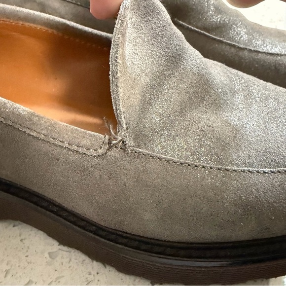 Aquatalia Kelsey Weatherproof Loafer Grey Shine Size 7.5 - Picture 10 of 10